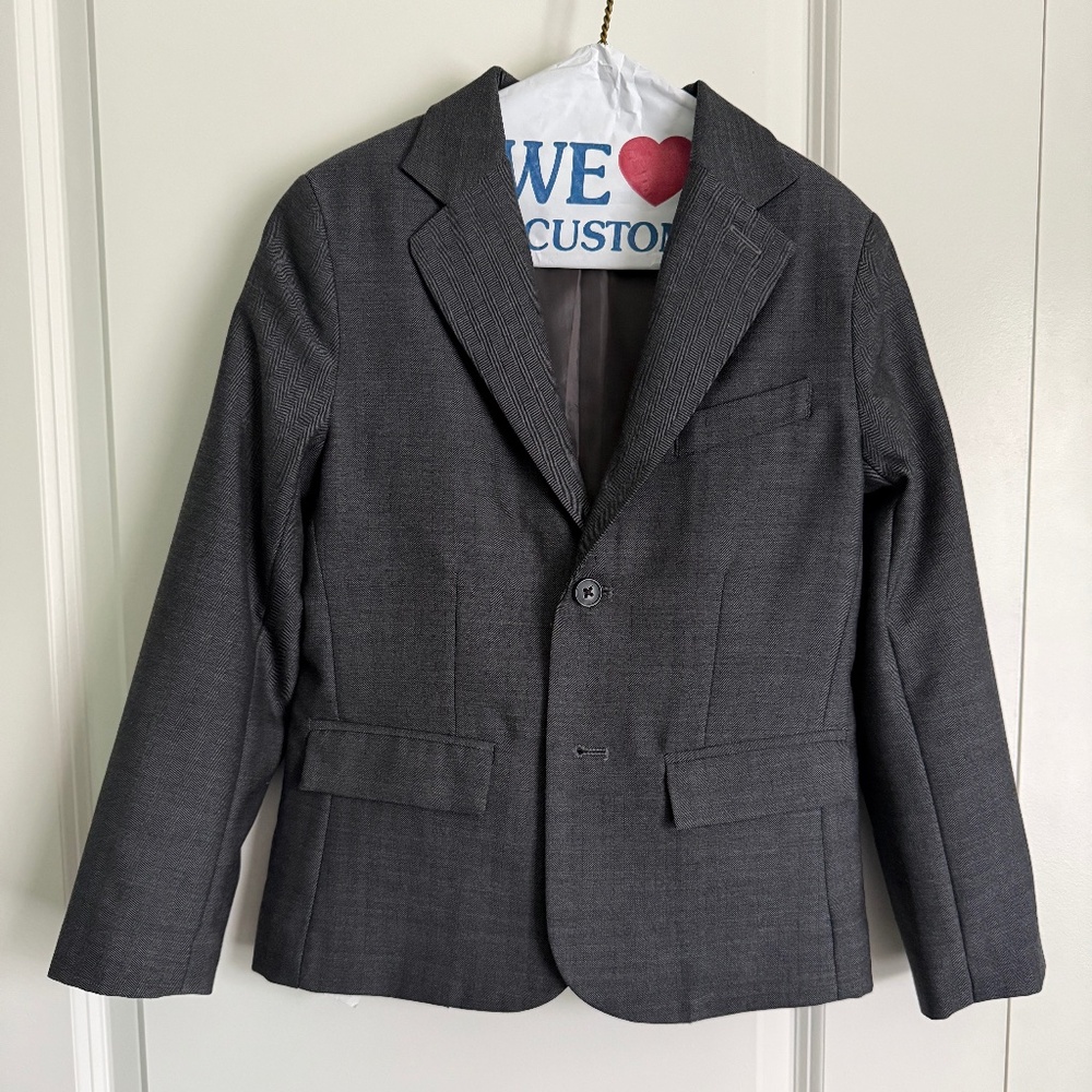 Janie and Jack Boys' 3-Piece Charcoal Gray Wool Suit Set - Size 8